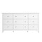 9 Drawer White Wooden Dresser Retro Minimalist Chest for Bedroom